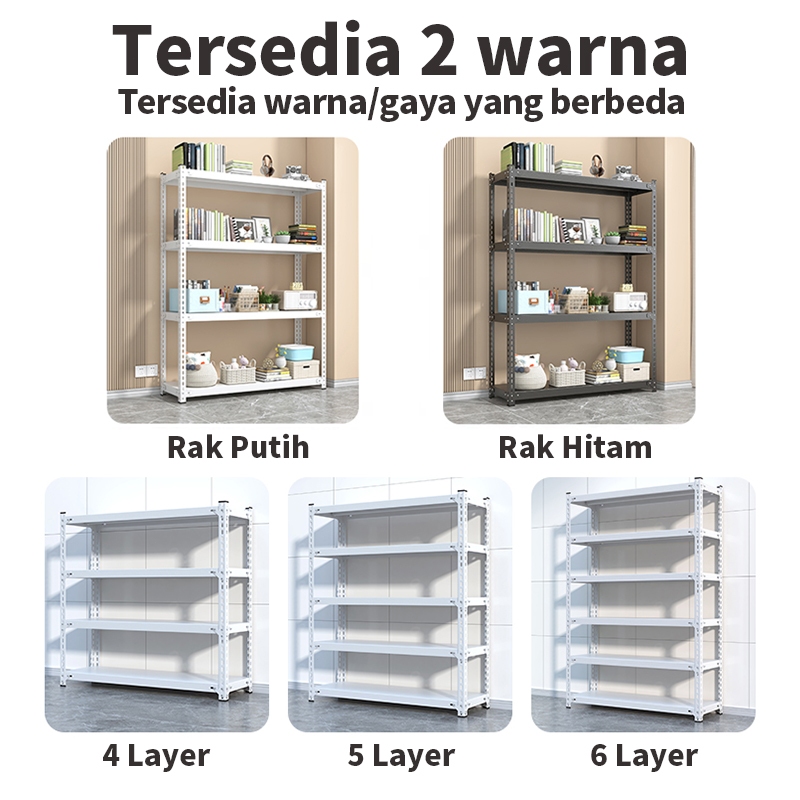 Damaindah Rak Besi Siku 5 Susun 100% Besi Rak Gudang Rak Serbaguna Rak Dapur Rak Aquarium Rak Besi