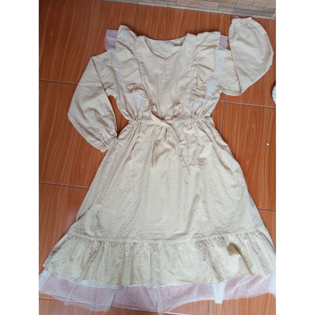 preloved tunik baby yellow baca desk