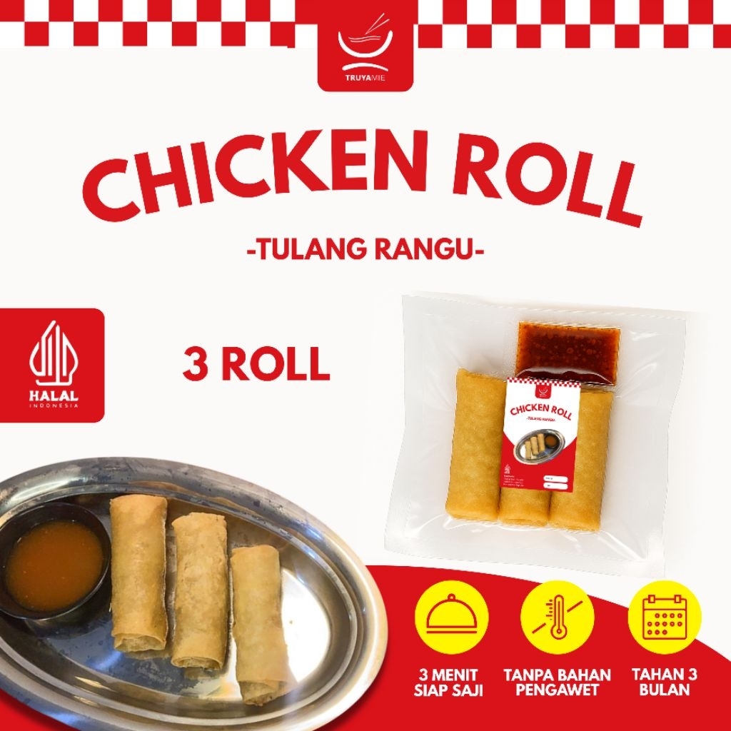 

TRUYAMIE | CHICKEN ROLL TULANG RANGU FROZEN FOOD ISI 3 ROLL MAKANAN SIAP SAJI