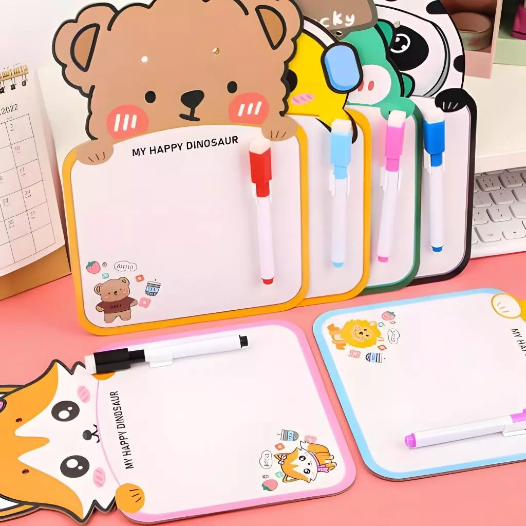

[PG-ATK] Whiteboard Mini Papan Tulis Anak Karakter Free Spidol Bisa Dihapus