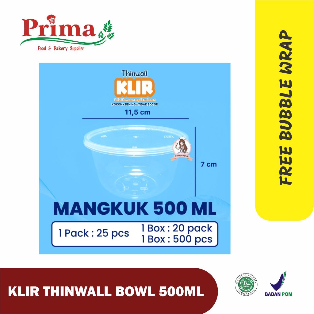 klir thinwall bowl 500ml / thinwall bowl isi 25pcs