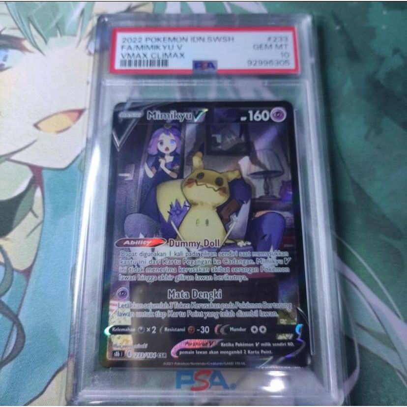 Kartu Pokemon TCG ID Indonesia SWSH S8b Mimikyu V CSR PSA 10