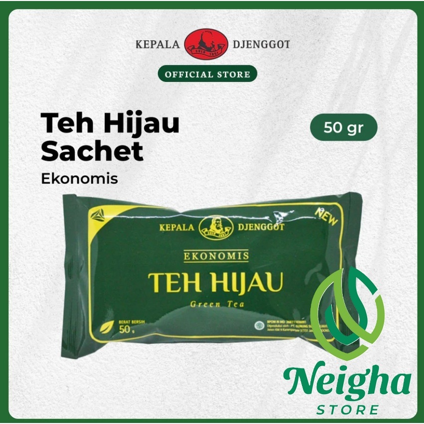 

Teh Hijau Kepala Djenggot Kemasan Ekonomis Green Tea Premium 50 gram BPOM Halal - Asli 100%