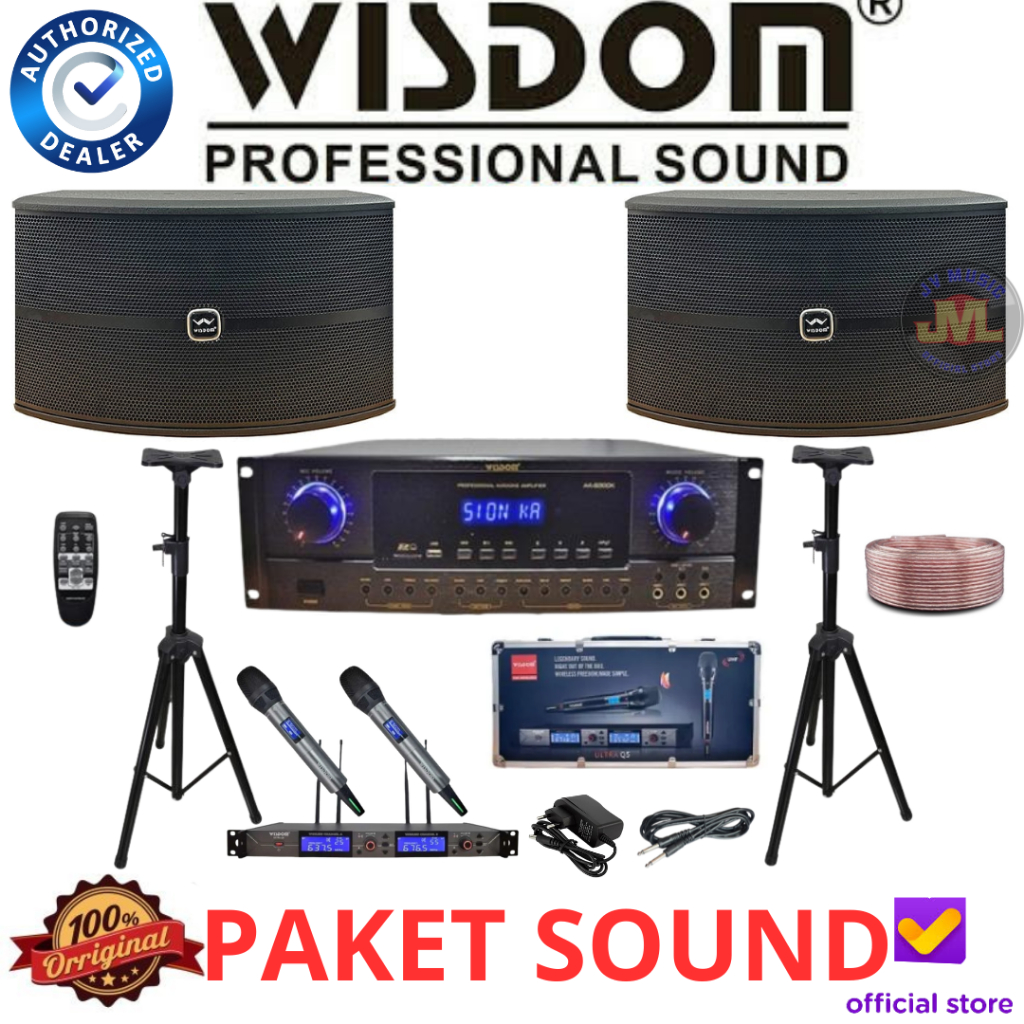 Paket Speaker Wisdom Ki10 AK8300K Paket Speaker Karoke Original Wisdom Ki-10 AK-8300k