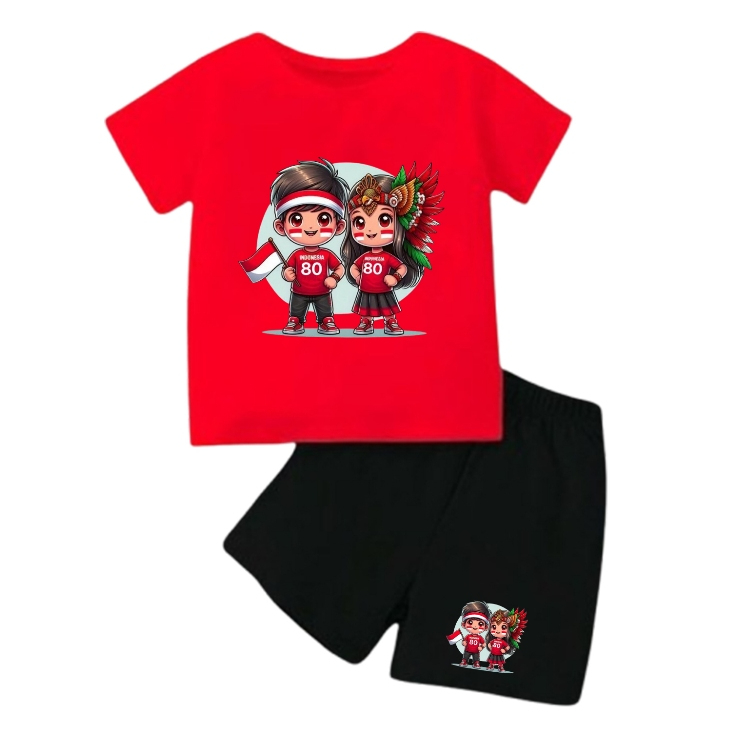 STELAN BAJU AGUSTUSAN MERAH PUTIH ANAK 2-10 TAHUN - SETELAN BAJU MERAH PUTIH ANAK ANAK - BAJU AGUSTU