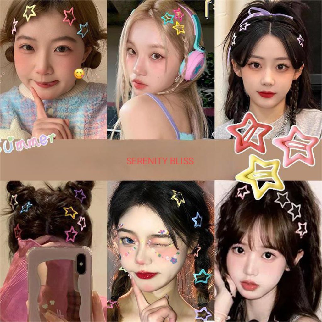 5 PCS JEPIT RAMBUT KOREA BINTANG WARNA WARNI