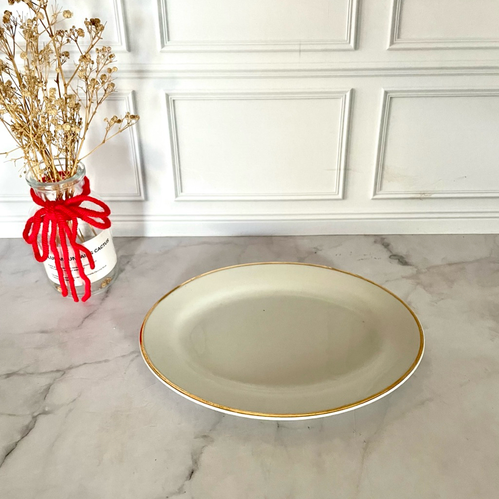 Piring Keramik 1 PCS - Piring Saji Oval Kecil