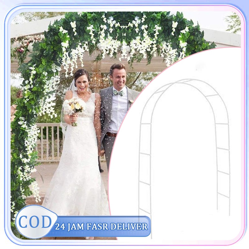 2,4m X 1,4m Besi Lengkung Dekorasi Besi Dekorasi Pelaminan Pergola Besi Dekorasi