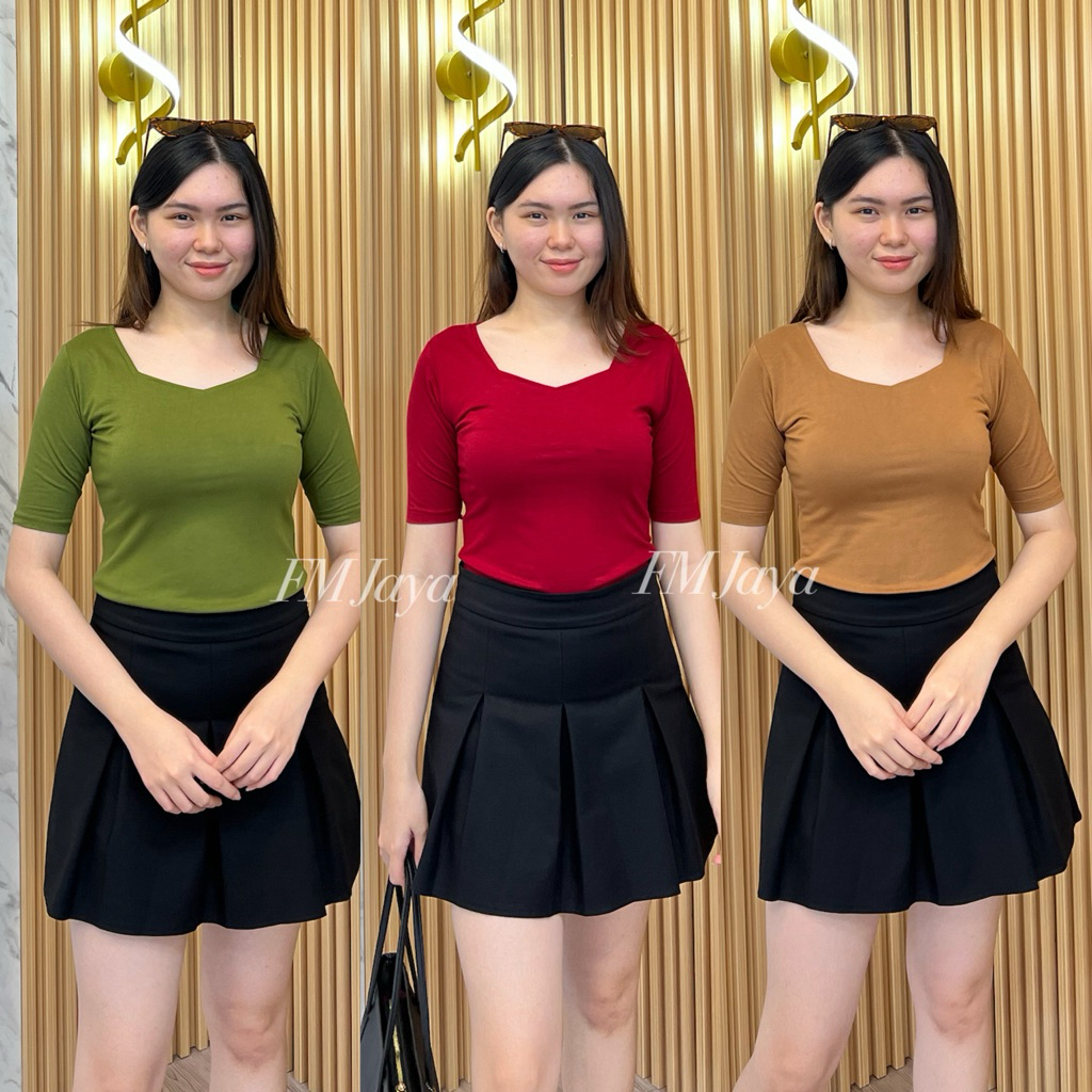 FM NEW KAOS POLOS SPANDEK RAYON 785 ||  KAOS POLOS WANITA / Squareneck Top / KAOS SPANDEK WANITA