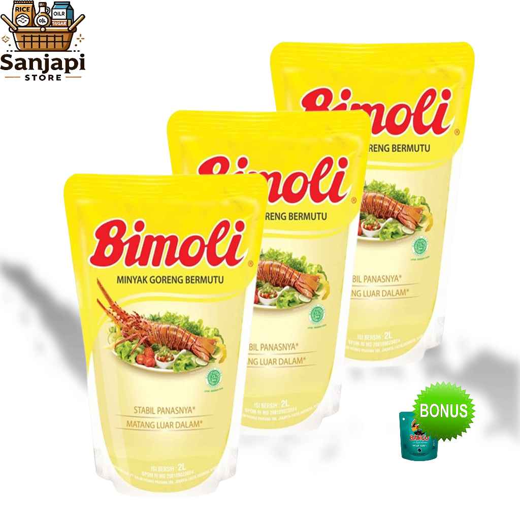 

(Paket 3 PCS) Bimoli Minyak Goreng 2 Liter + Bonus Kecap Bango 77g I Minyak Goreng Bimoli Diskon