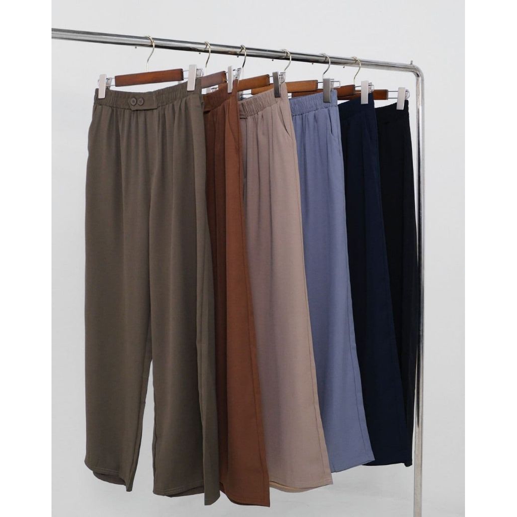 Celana bahan wanita panjang pinkdose celana panjang wanita