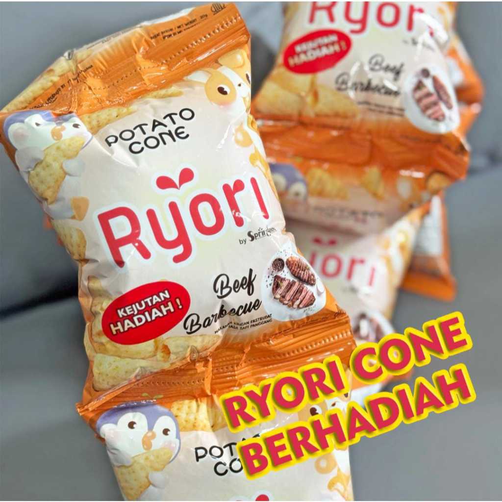 

Sehati Snack - Ryori Potato Cone Rasa Sapi Panggang | Ryori Beef Barbecue | Ryori Beef BBQ | Ryori Sweet Onion | Ryori Bombay Manis | Snack Berhadiah Uang Tunai | Ecer 1 Renceng