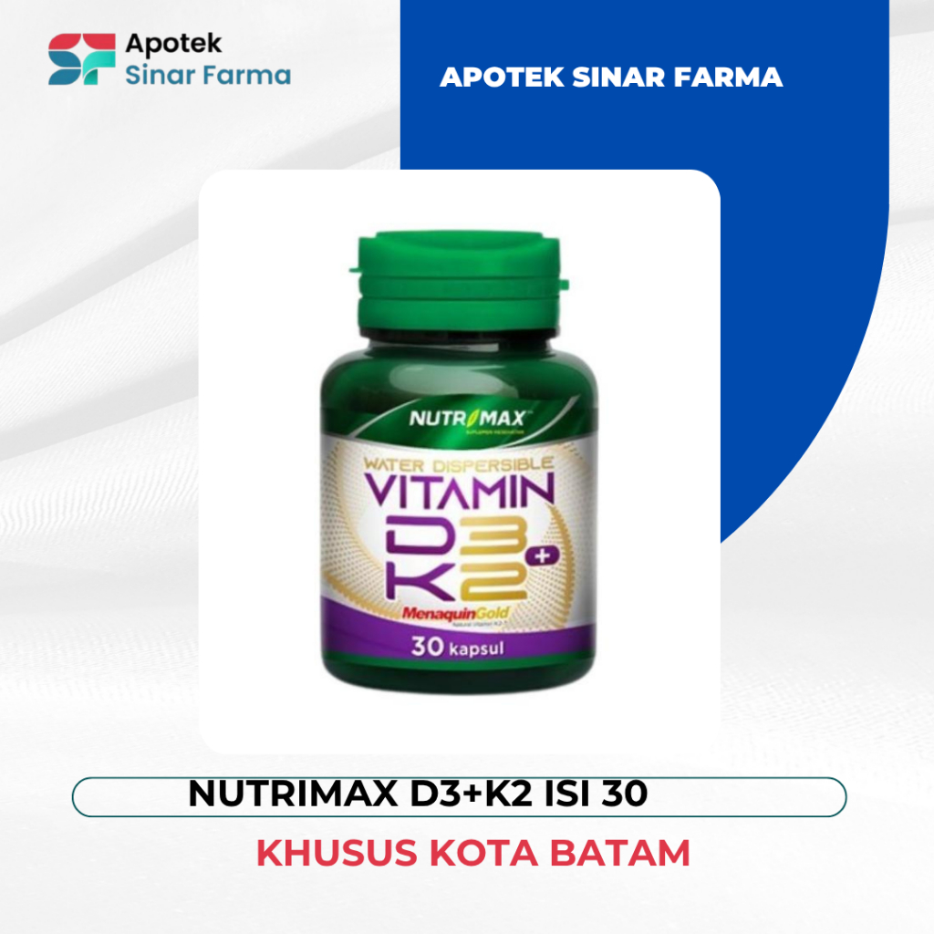 NUTRIMAX D3+K2 ISI 30 KAPSUL / SUPLEMEN KESEHATAN/ VITAMIN D3 +K2