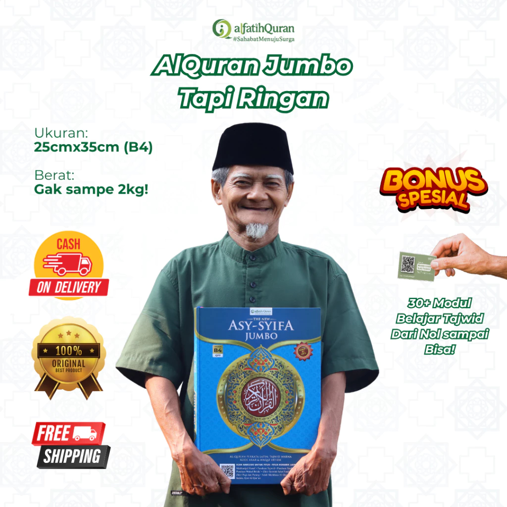 Alquran Asy-Syifa AKBAR B4 Jumbo Terjemah Perkata Latin Tajwid Waqof Ibtida