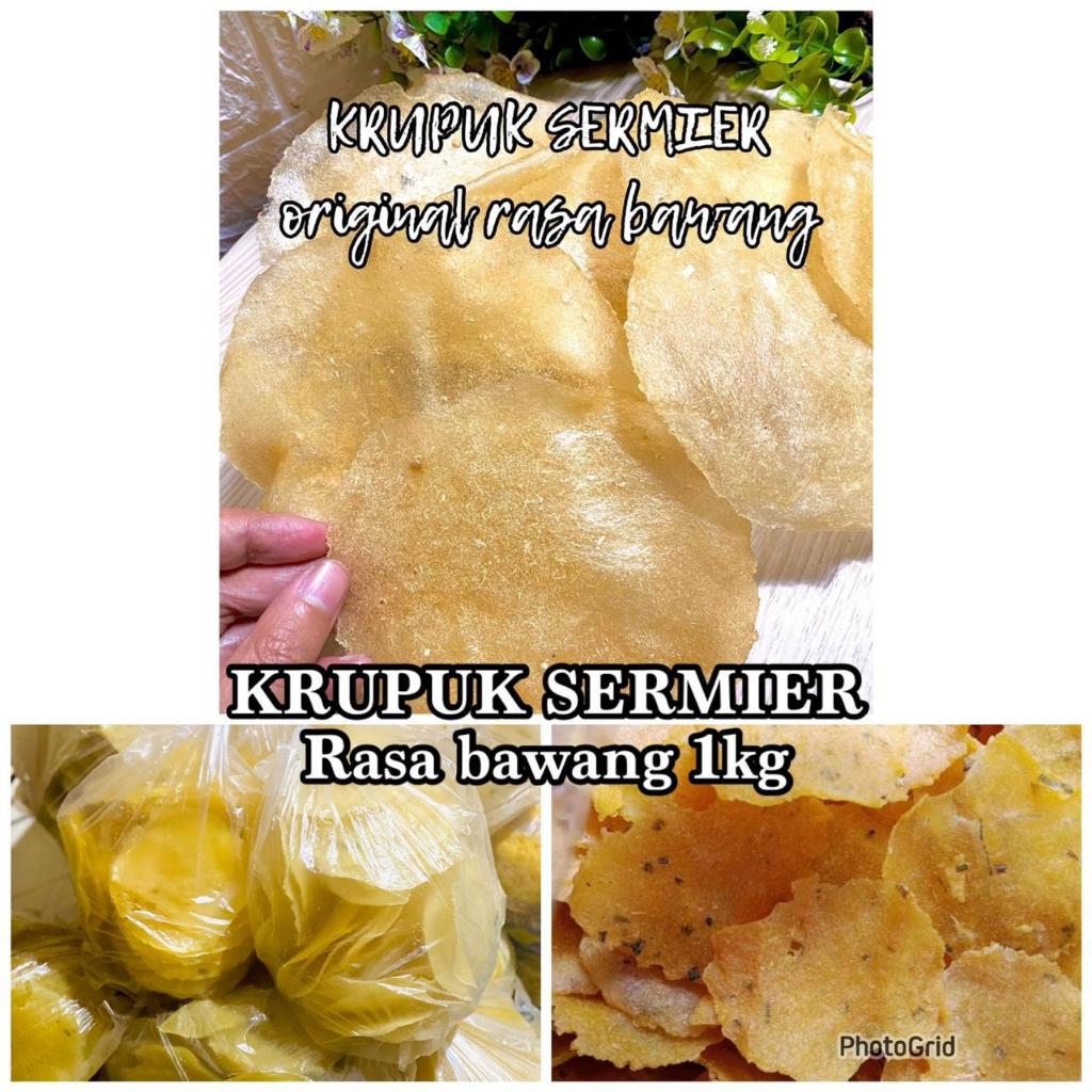 

KRUPUK SERMIER 1kg Rasa bawang / krupuk singkong / opak singkong / kecimpring / jipang sarmier / kerupuk jelepak.