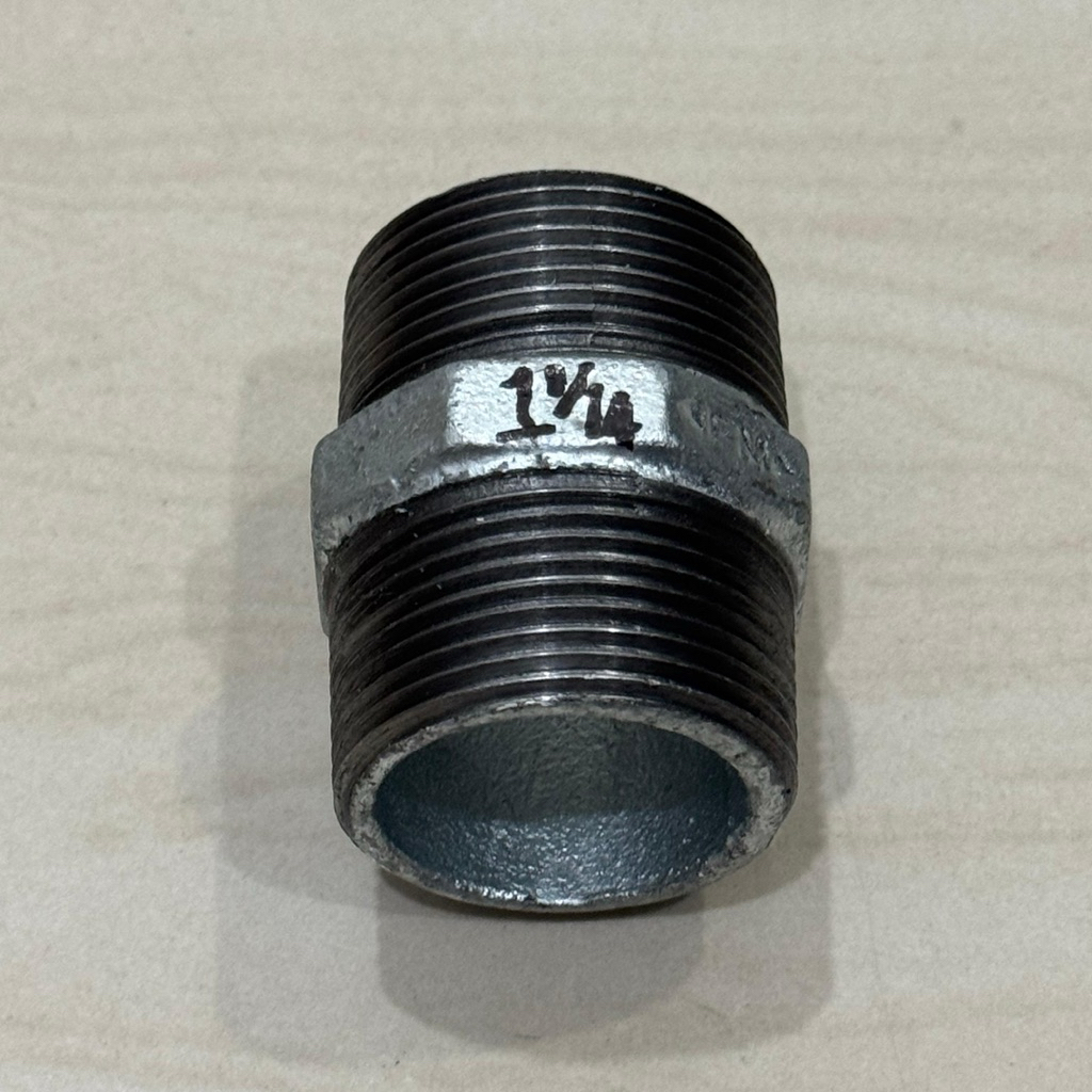 HARGA 1buah // Double nepel besi 1-1/4” galvanis dobel nipple 11/4 inci dabel neple doubel 11/4inci 