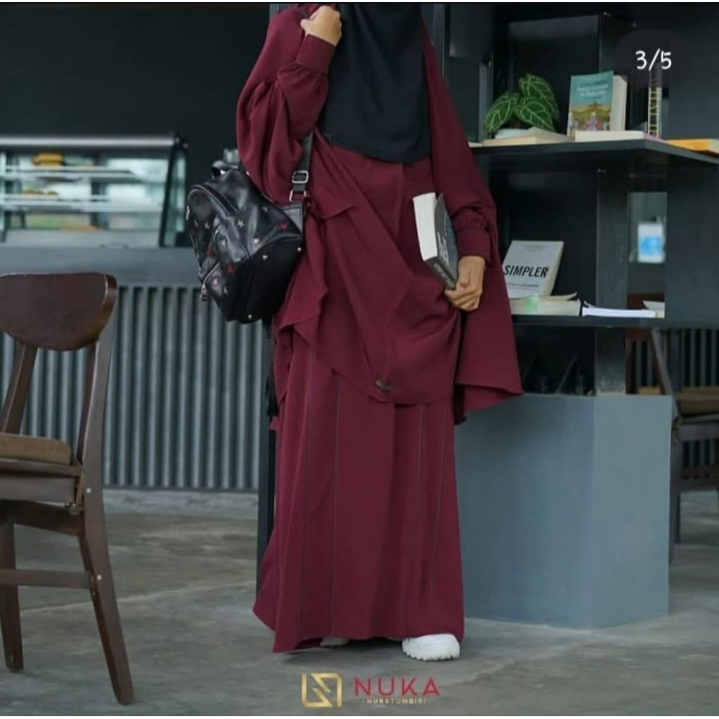 preloved set gamis nuka shalimar uk s maroon