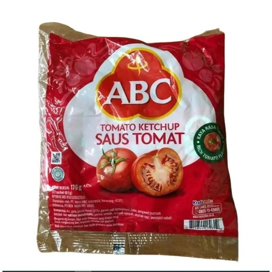 

ABC Saus Tomat Sachet 22 Pcs x 8 gram (176 Gram)