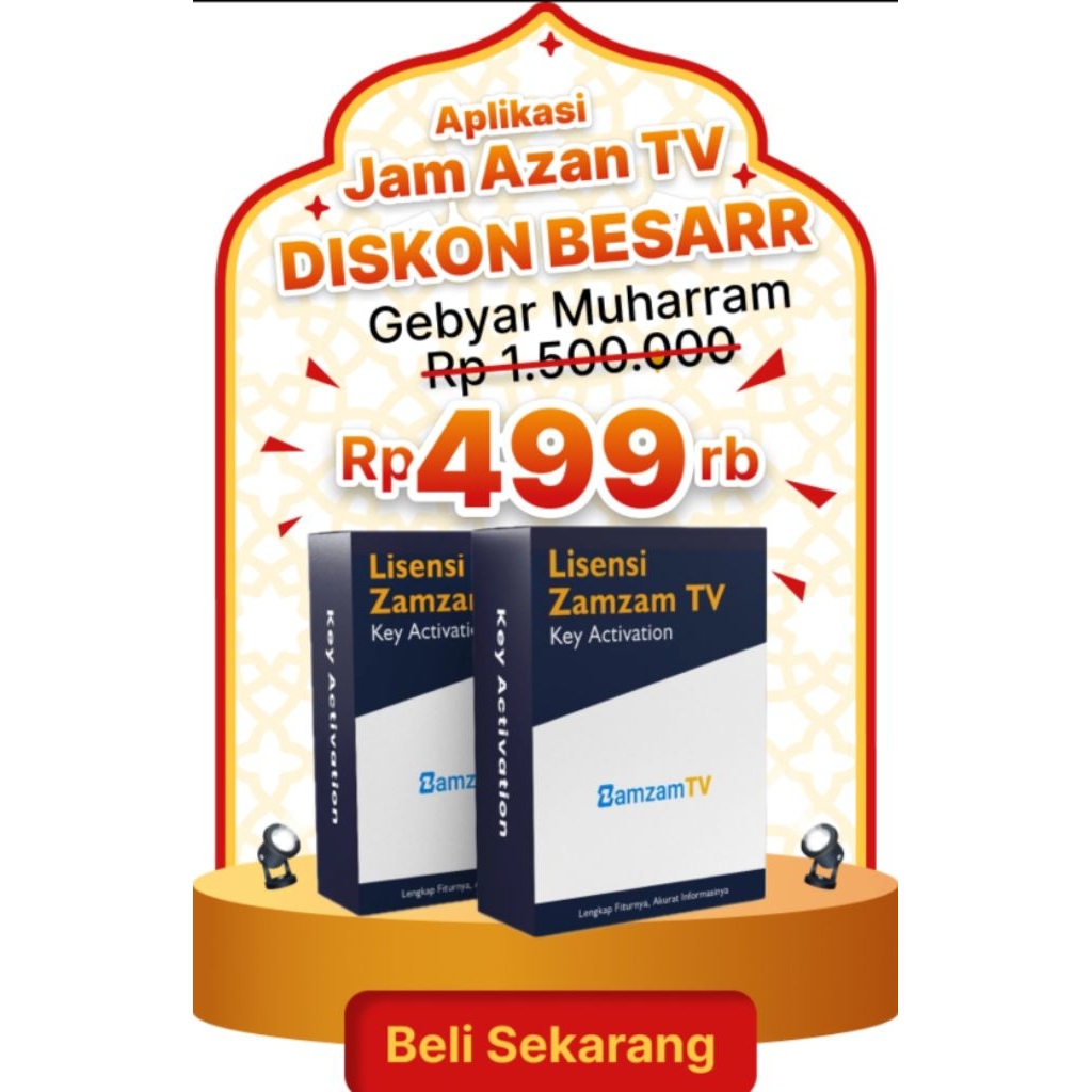 Jam Azan Zamzam TV - Lisensi Jam Azan Masjid - Aplikasi Jam Adzan Masjid - Pengingat Waktu Sholat - 