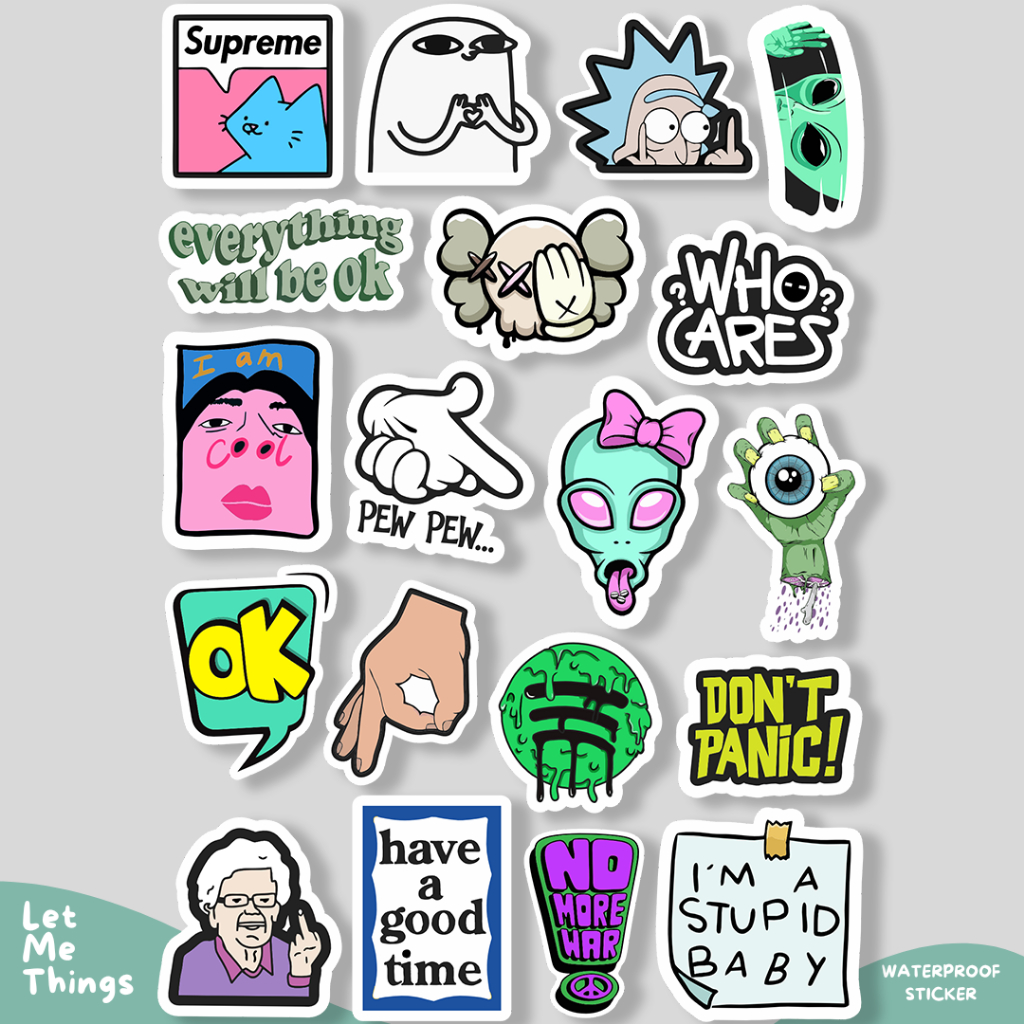 

Sticker pack BRAND HYPEBEAST for helm laptop case hp lemari cermin scrapbook