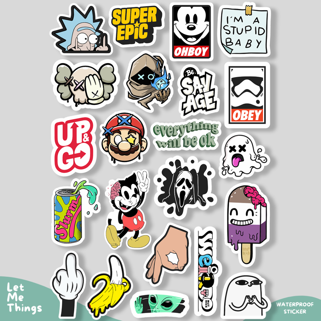 

Sticker pack BRAND HYPEBEAST for helm laptop case hp lemari cermin scrapbook