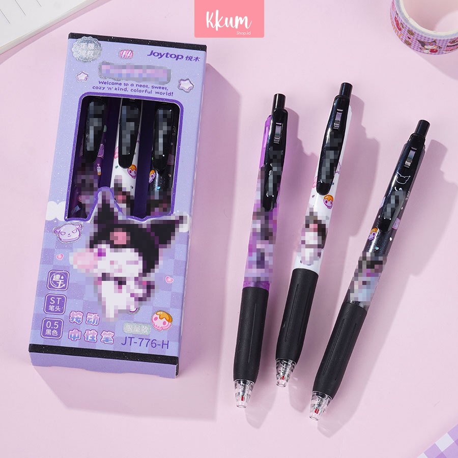 

CTK031 3PCS Pen Mekanik Black Gel Cute / Pulpen Gel Mekanik 0.5mm