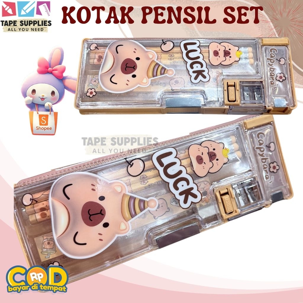 

(1 SET LENGKAP!!!) Kotak Pensil Capybara / SET LENGKAP Anak Sekolah