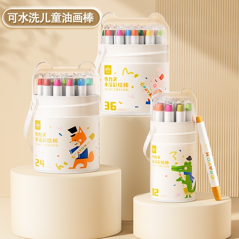 

Crayon Putar Washable 24/36/48 Warna Tidak ada tangan yang kotor Non Toxic Krayon Anak-anak