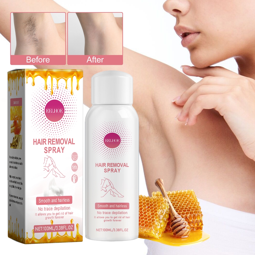 EELHOE Honey Hair Removal Spray 100ml Semprotan Penghilang Bulu Madu No Trace Depilation Armpit Legs