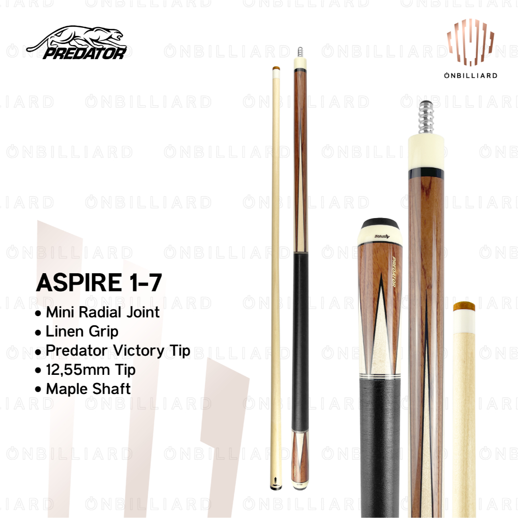 BIG PROMO PREDATOR ASPIRE 1-1 1-2 1-3 1-4 1-5 1-6 1-7 1-8 1-9 1-10 CUE STICK BILLIARD LOW DEFLECTION