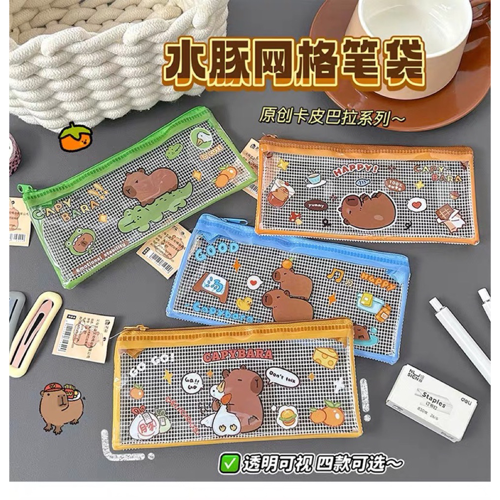 

LITTLE DAISY | KELLY Capybara Pencil Case / Capybara Tempat alat tulis kotak pensil Aesthetic Tas Pena Tempat Pencil Tas Pensil