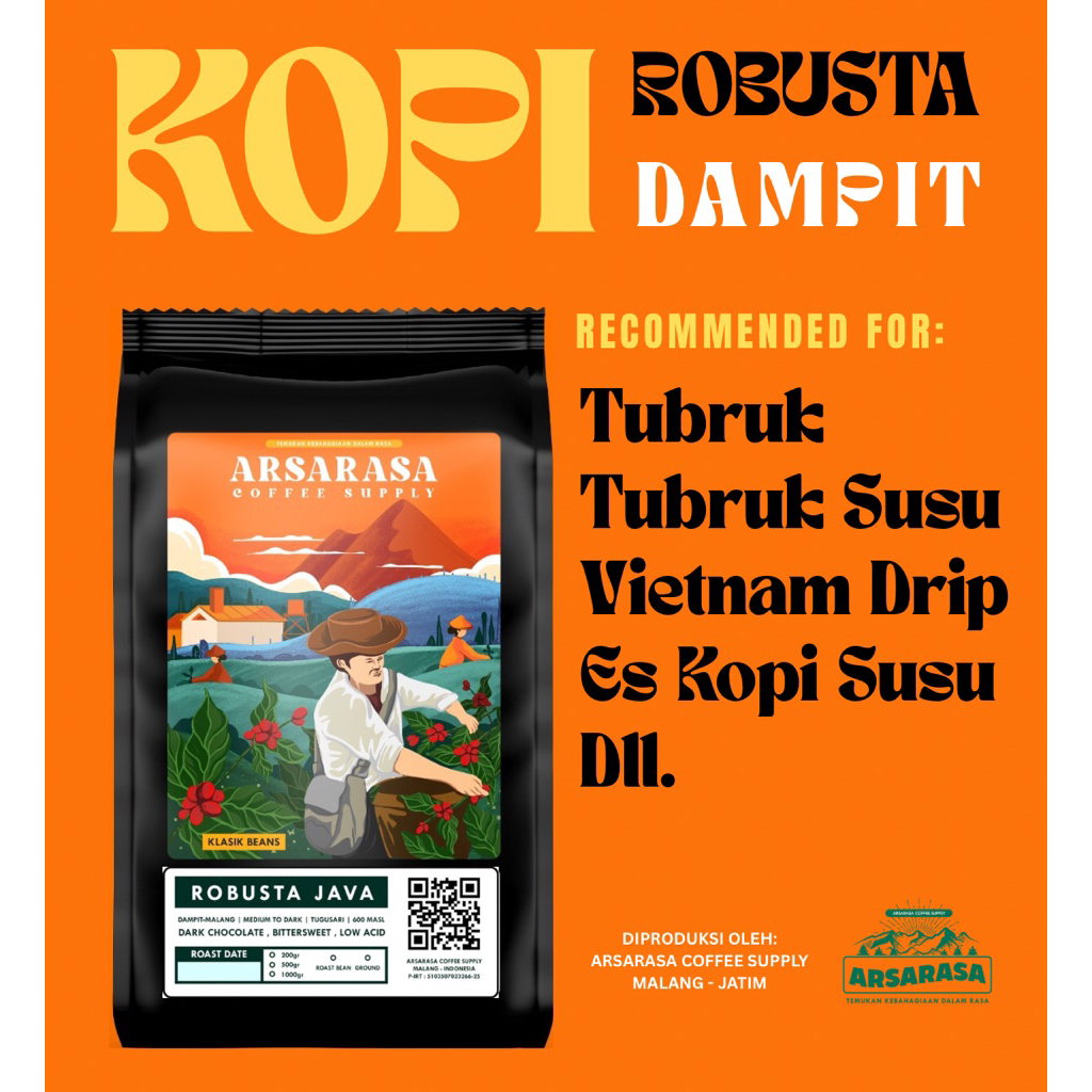 

KOPI BUBUK BIJI ROBUSTA DAMPIT 200gr-500gr | ROBUSTA JAVA MALANG ARSARASA