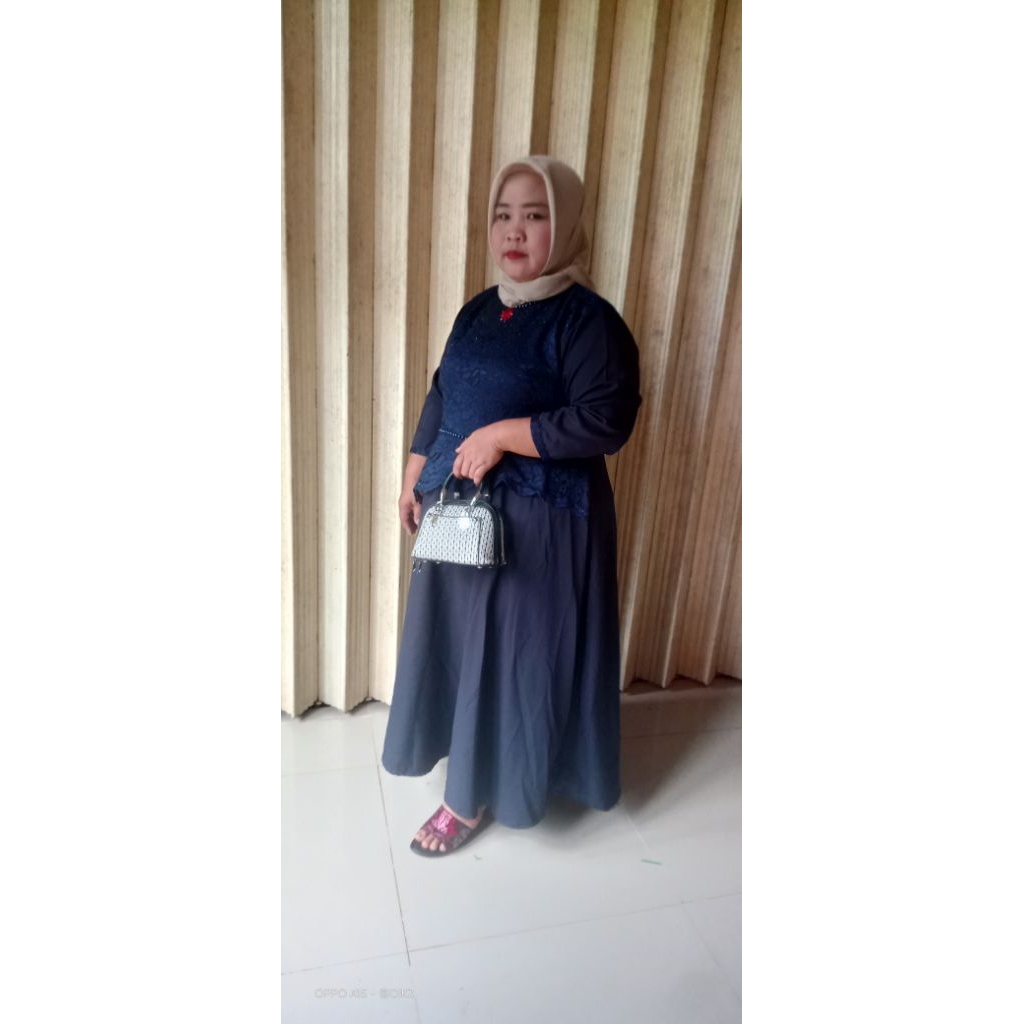 Edisi khusus jumbo baju gamis kondangan mewah,dres jumbo,brukat kondangan jumbo,LD 120-140