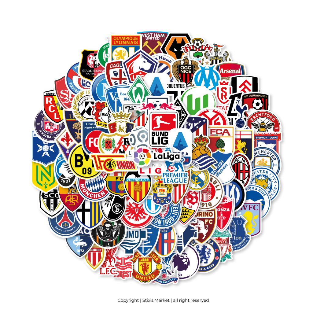 

[READY] MEGA STICKER PACK | CLUB SEPAK BOLA ALL STAR LIGA | 106 PCS | KISSCUT | WATERPROFF | STIXIS.MARKET