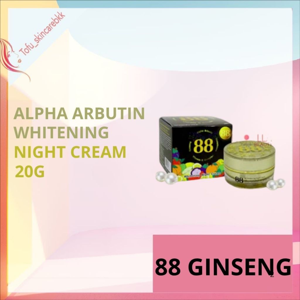 CREAM 88 GINSENG ALPHA ARBUTIN GLUTATHIONE VITAMIN C COMPLEX WHITENING NIGHT CREAM 20GR / CREAM PEMU