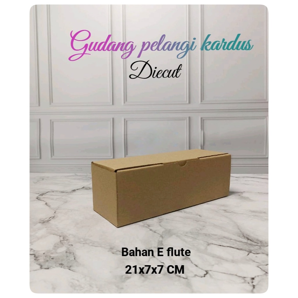 

kardus karton box Uk. 21x7x7 cm...model die cut/pizza