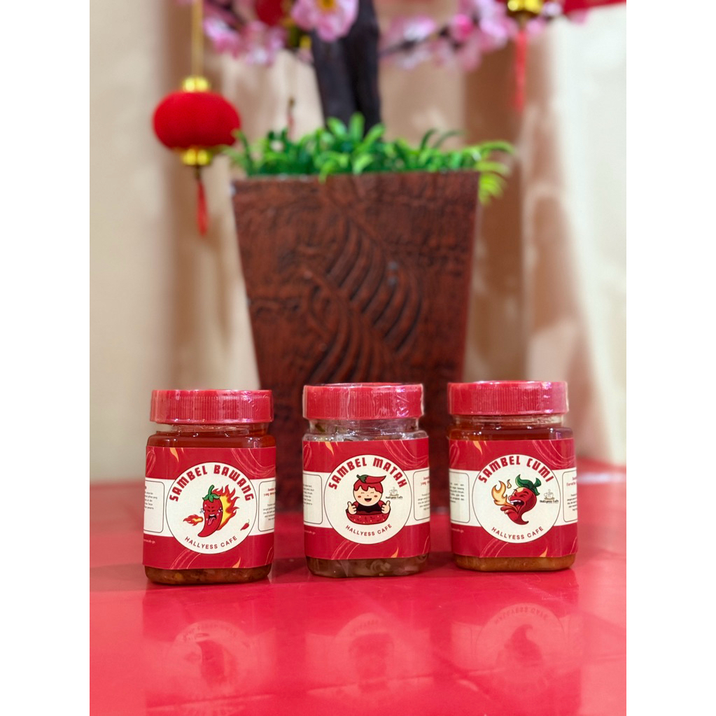 

Aneka Sambal Jar by Hallyess Cafe (sambal bawang, sambal cumi, sambal matah)