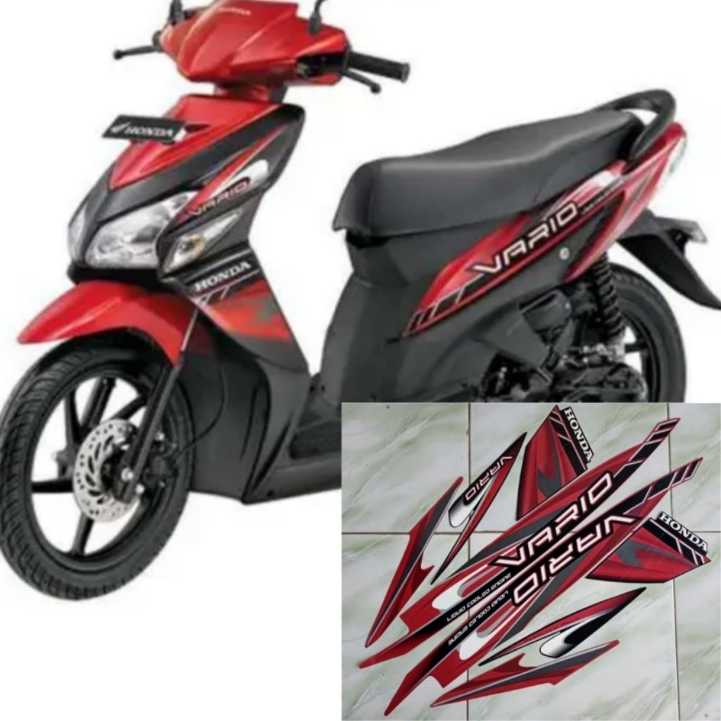Stiker Striping Lis Body Motor Vario 110 Karbu 2009 Merah