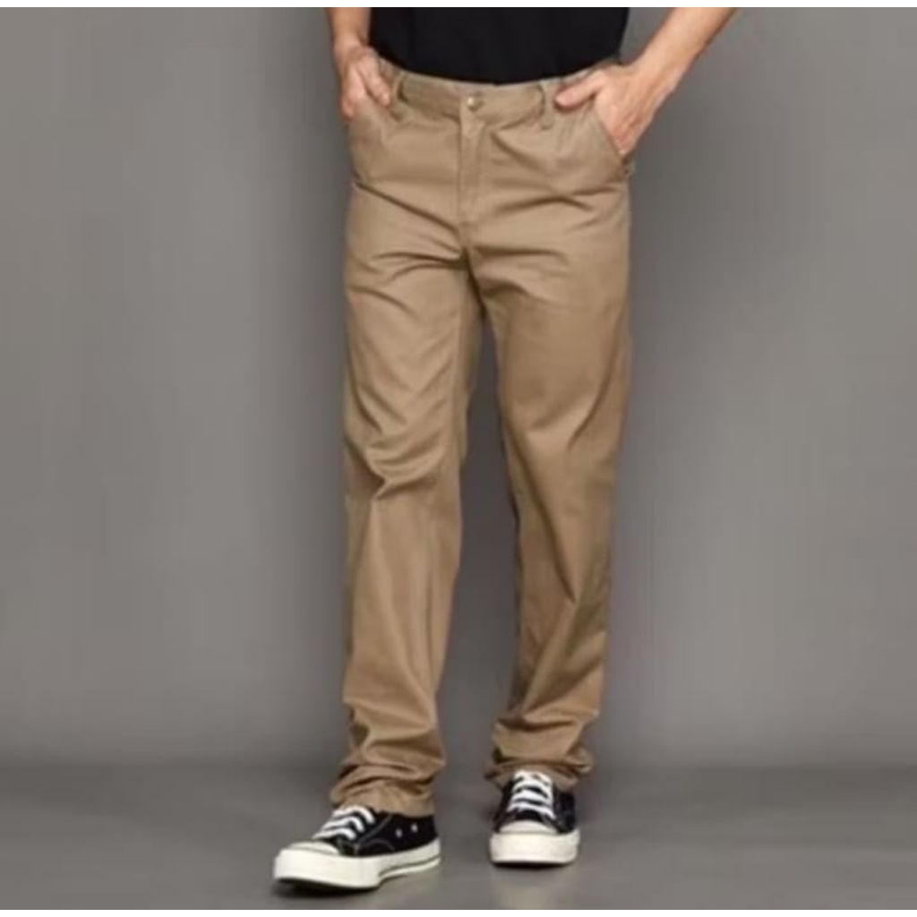 Celana katun panjang standar pria / celana cinos panjang reguler cowok / celana katun pria