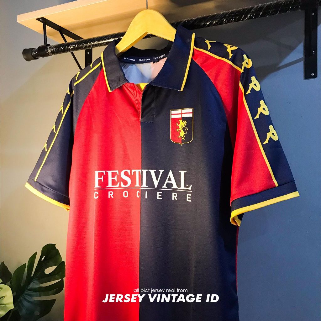 JERSEY RETRO GENOA HOME 1999-00 MAGLIA KAPPA LENGAN PENDEK | JERSEY VINTAGE CLASIC | BISA COD