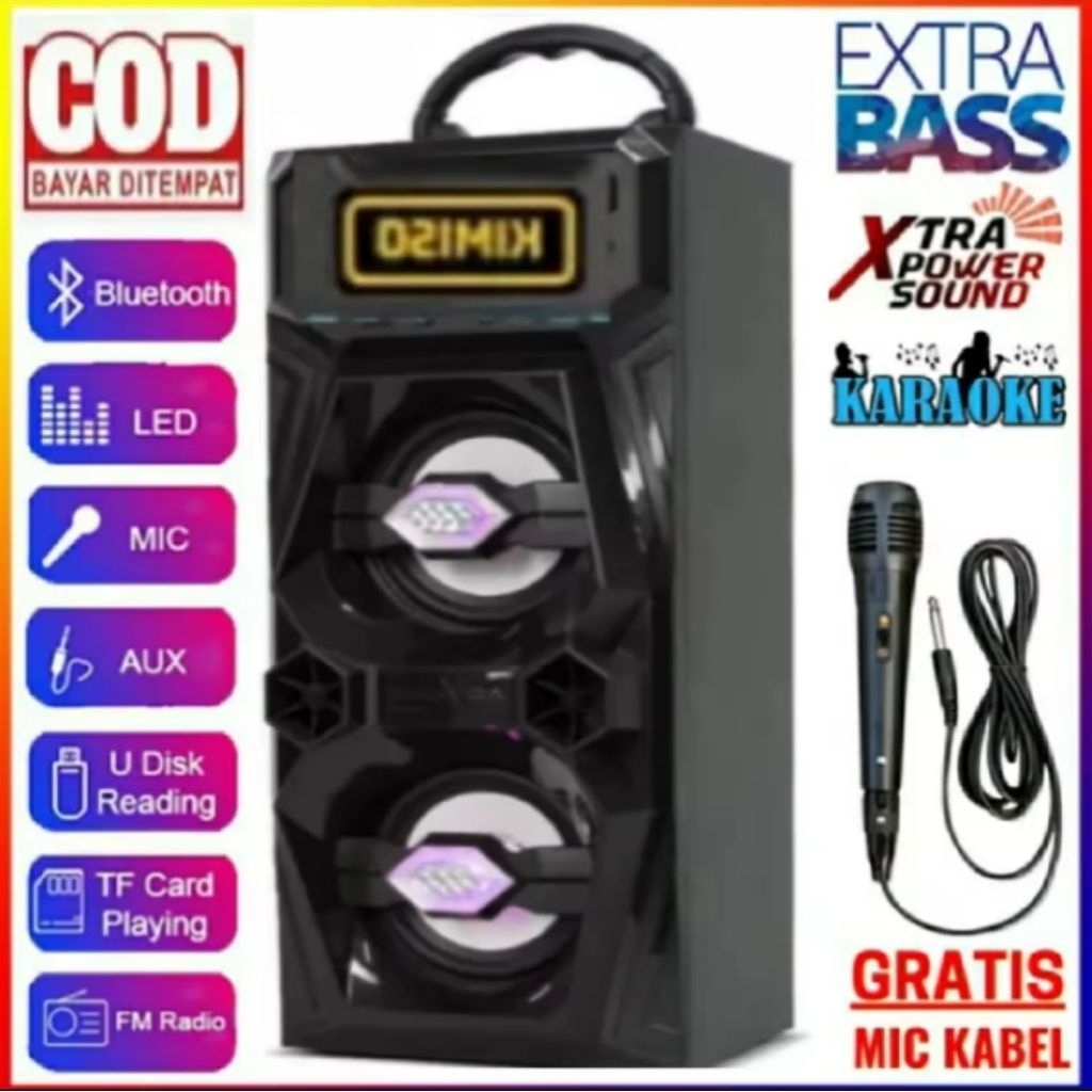 SPEAKER BLUETOOTH YC-801/MH-38BT GRATIS SX-3009 MIC WIRELESS SPEAKER SX-5005 PORTEBEL XTRAA BASSSS S