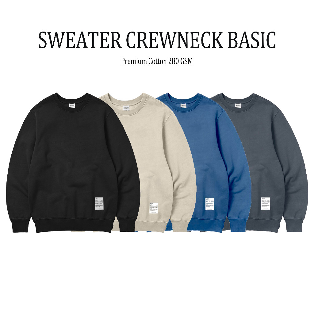 SWEATER BASIC POLOS CREWNECK OVERSIZE POLOS | PREMIUM UNISEX / SWEATER OVERSIZED
