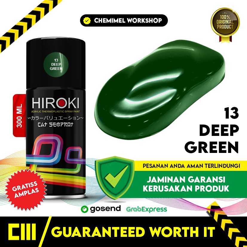 Hiroki cat semprot warna Hijau tua deep green pilok hijau