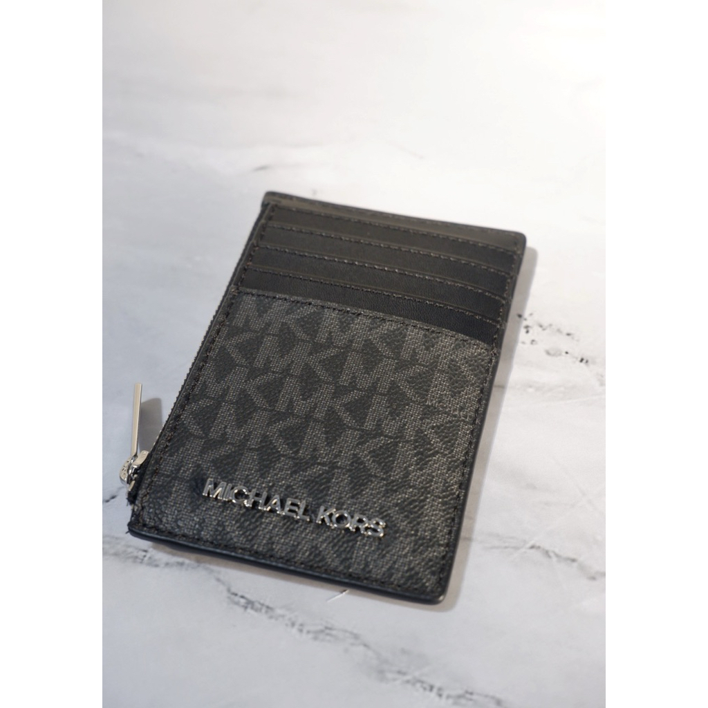 MK Zip Card Case Wallet Black