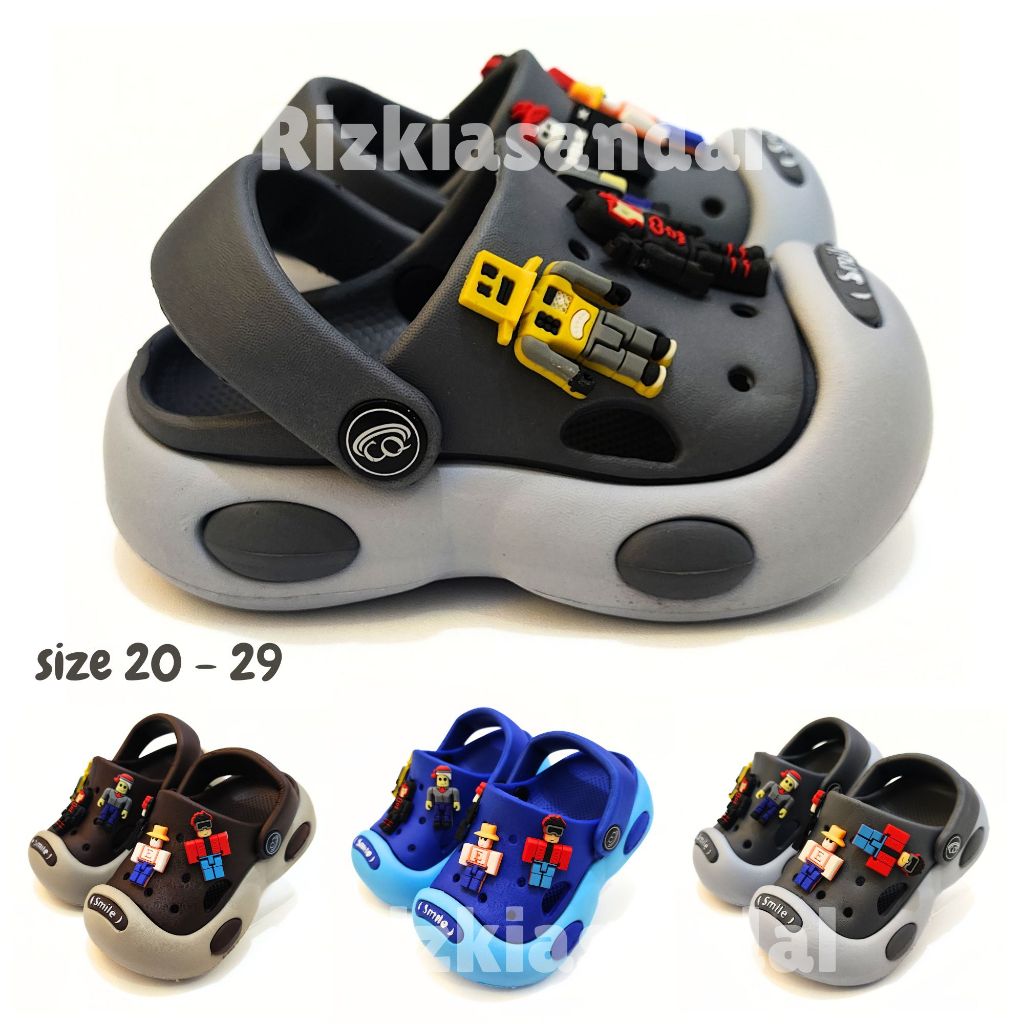 Sandal Bakpao Sendal Anak Kecil Laki Laki Keren Jibbitz Karakter Roblox