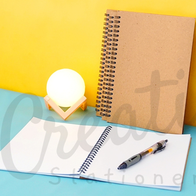 

[TULIS.ID] Basic White Paper Kraft Spiral Notebook A5 Blank Grid Dotted Ruled Buku Catatan Spiral