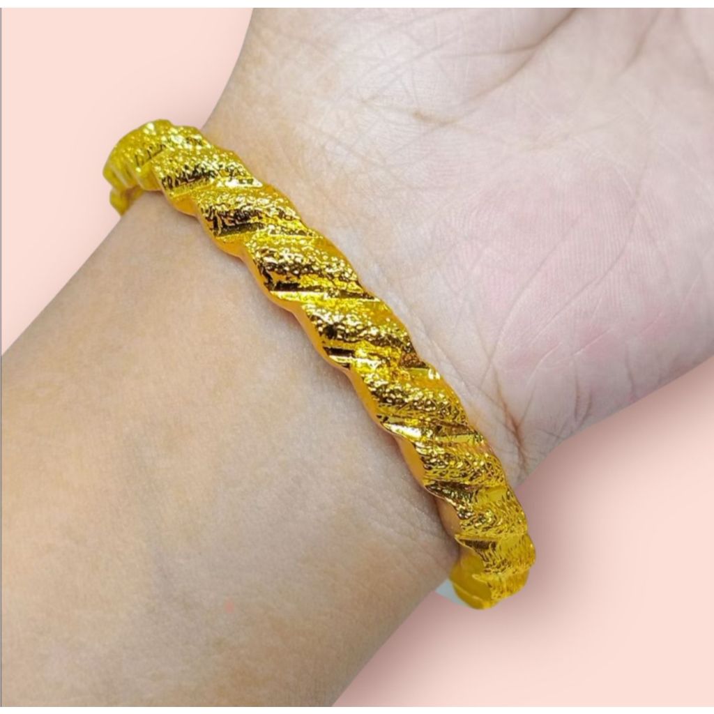 Gelang Keroncong Dewasa Gelang Bangle Lapis Emas 24K Anti Karat Gelang Tangan Perhiasan AAGK1339