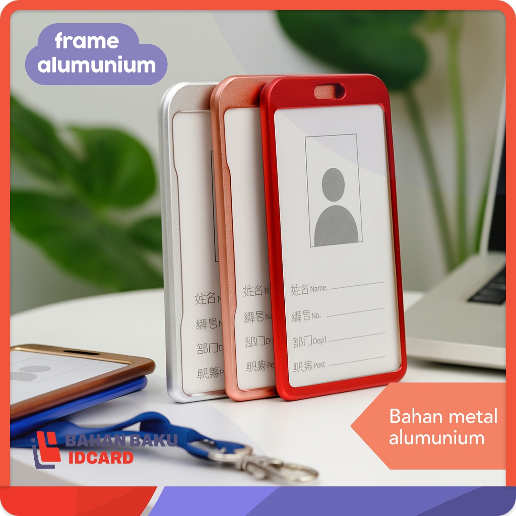 

card holder bahan alumunium bermutu tempat id card metal kartu pegawai