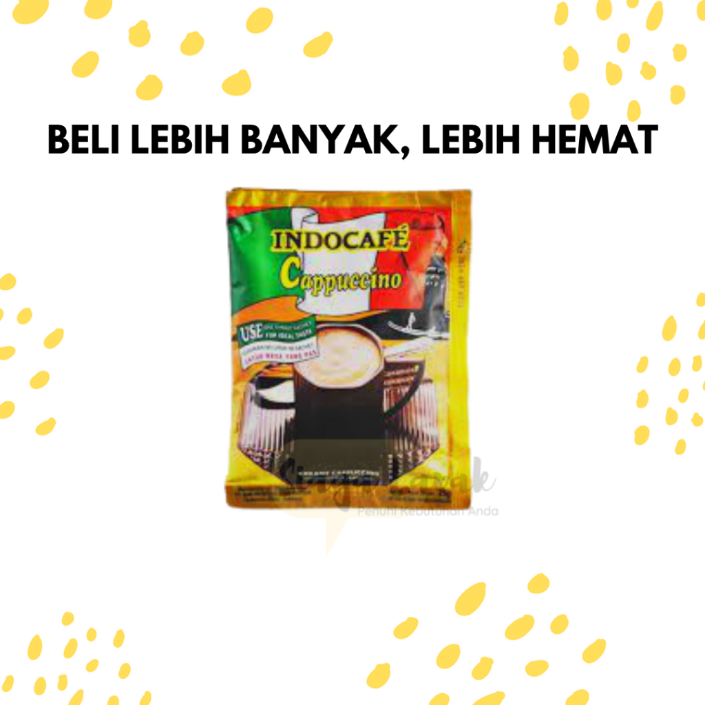 

Indocafe Cappuccino ECERAN 1 SACHET Kopi Gula Coklat Susu Skim Krimer [BELI BANYAK LEBIH MURAH]