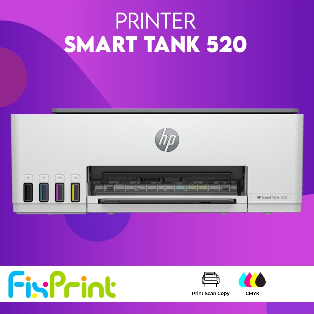 FixPrint Printer HP SmartTank 520 Print Scan Copy AIO 520 All-In-One Multifunctions Borderless A4 Be
